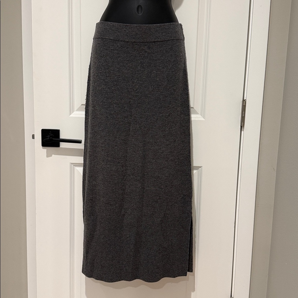 Massimo Dutti Cashmere Wool Blend Midi Skirt